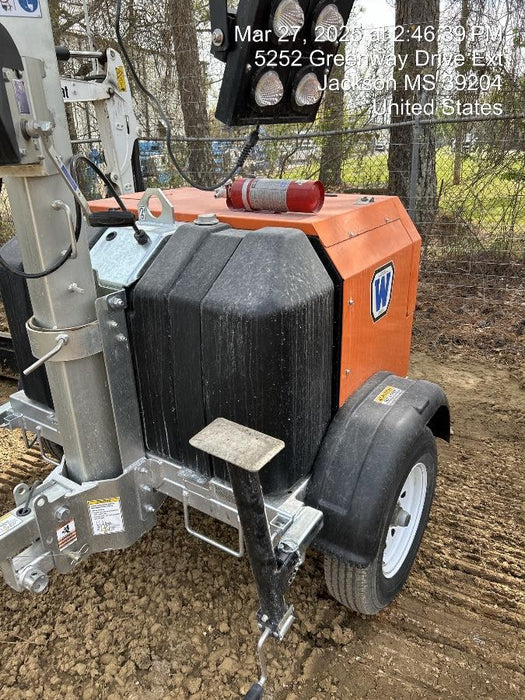 2025 Wanco WLTT-4MM4K Diesel, Mitsubishi L2E, 9.0HP @1800 rpm, Deep Sea Controller, Shore Power Plug, Auto Start, (4) 350W LED Floodlights, 4kW Generator, 60 Gal Fuel Tank, 2" Ball, T3