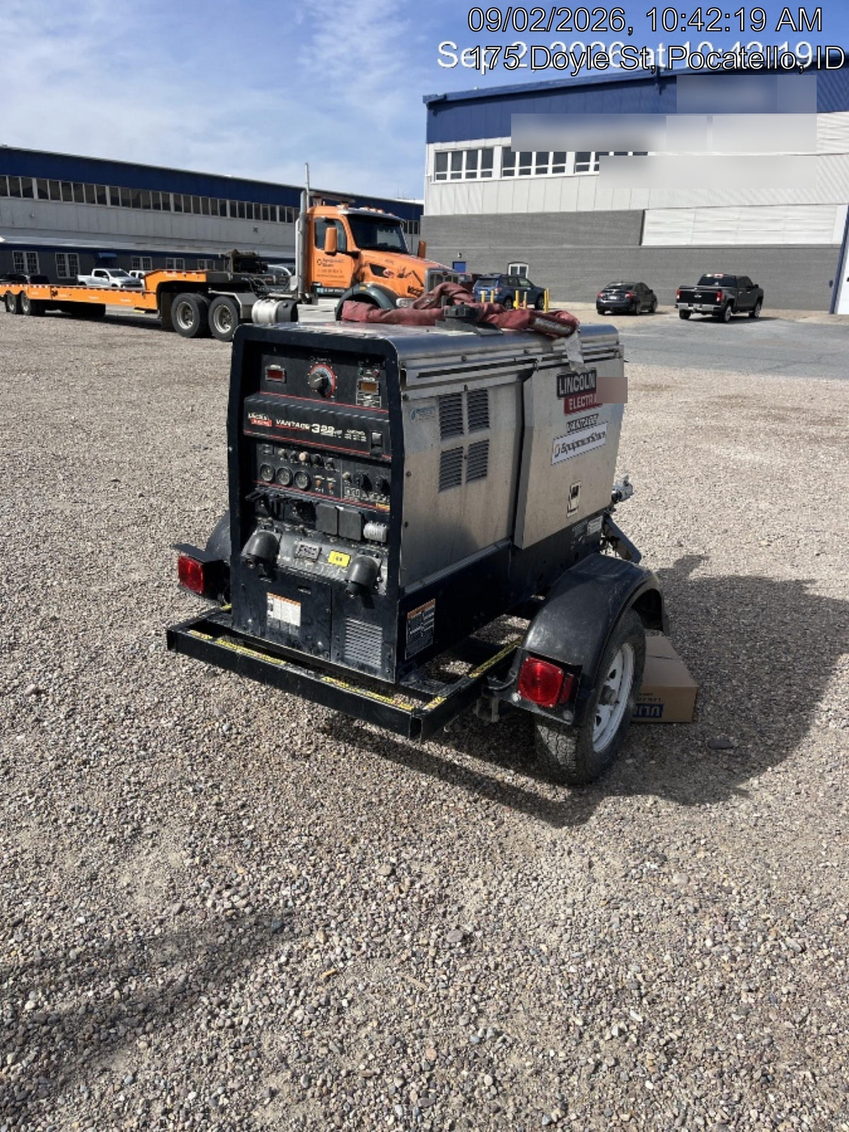 2019 Lincoln Electric Vantage 322 Ready-Pak 3, Two Wheel Trailer, Fender and Light Kit, Cable Rack
