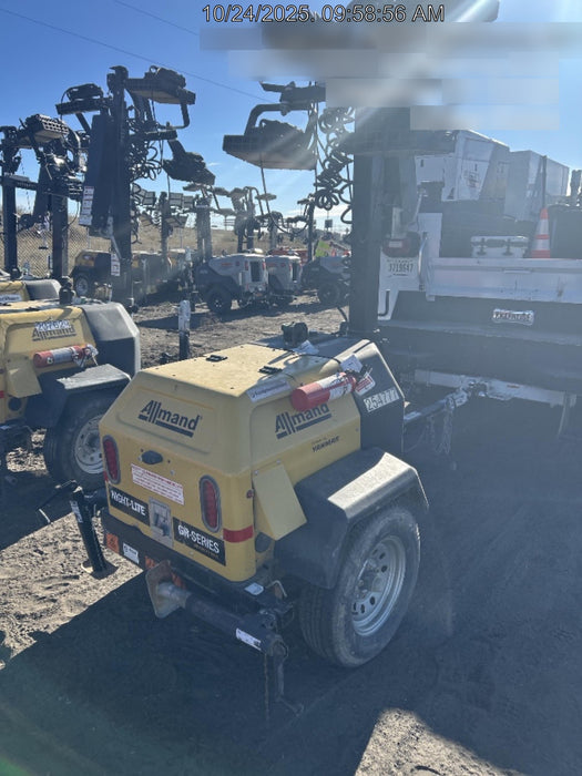 2022 Allmand NLV3GR (4) LED Light Fixture 350W, 23' Vertical Mast, 3kW Prime, Towable, ES Decals, T3