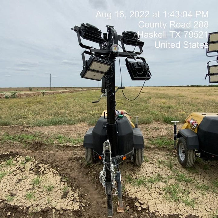 2021 Allmand NLV3GR (4) LED Light Fixture 350W, 23' Vertical Mast, 3kW Prime, Towable, Deep Sea L401, Leveling Jacks, Yanmar T4F 5.8hp