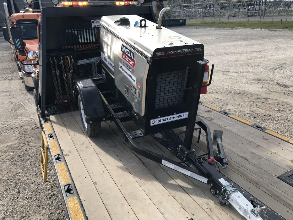2019 Lincoln Electric Vantage 322 Ready-Pak 3, Two Wheel Trailer, Fender and Light Kit, Cable Rack