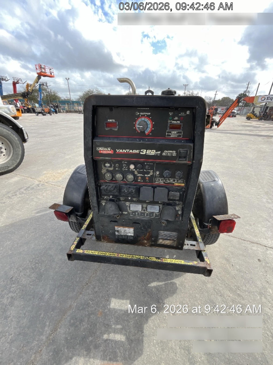 2019 Lincoln Electric Vantage 322 Ready-Pak 3, Two Wheel Trailer, Fender and Light Kit, Cable Rack