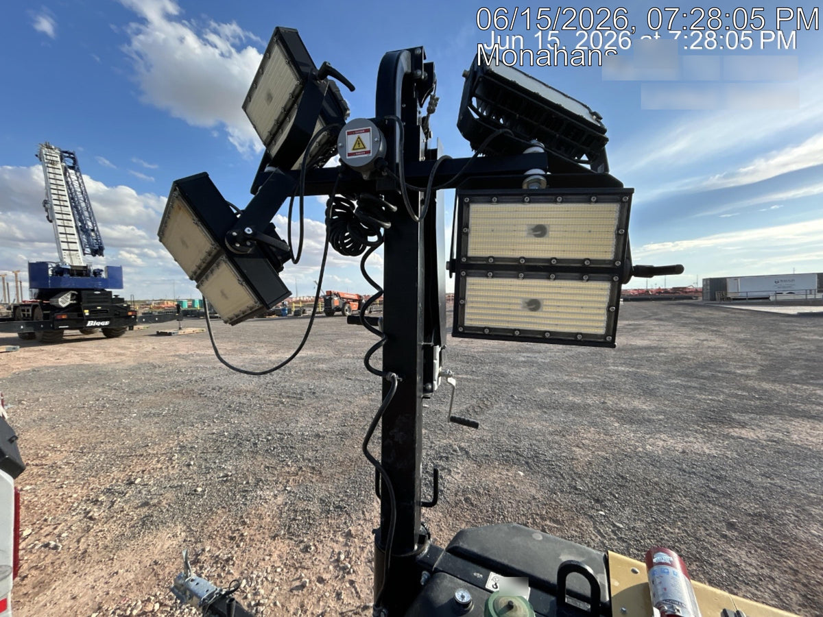 2022 Allmand NLV3GR (4) LED Light Fixture 350W, 23' Vertical Mast, 3kW Prime, Towable, Deep Sea L401, Leveling Jacks, Yanmar T4F 5.8hp