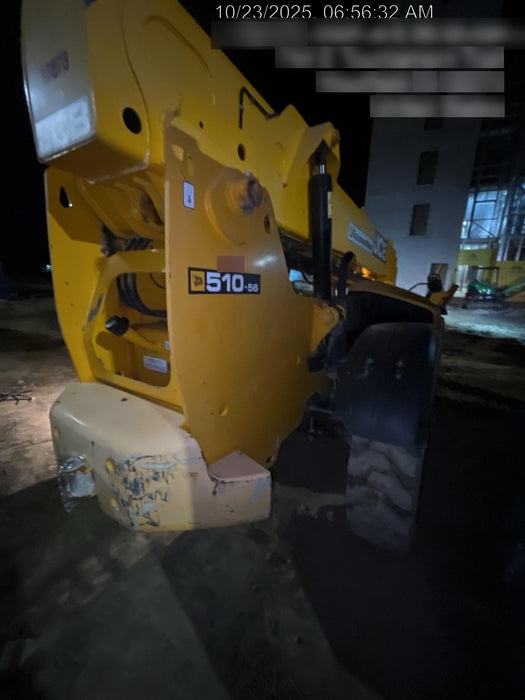 2019 JCB 510-56 74 HP w/CAB/HVAC, Beacon, Worklights, Aux Hydraulics, Solid Tires 72" Carriage/60" Forks