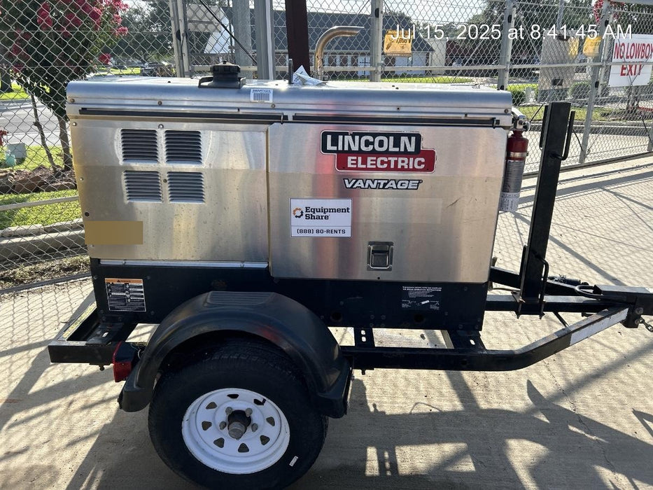 2019 Lincoln Electric Vantage 322 Welder Ready-Pak 3, Two wheel trailer, Fender and Light kit, Cable Rack