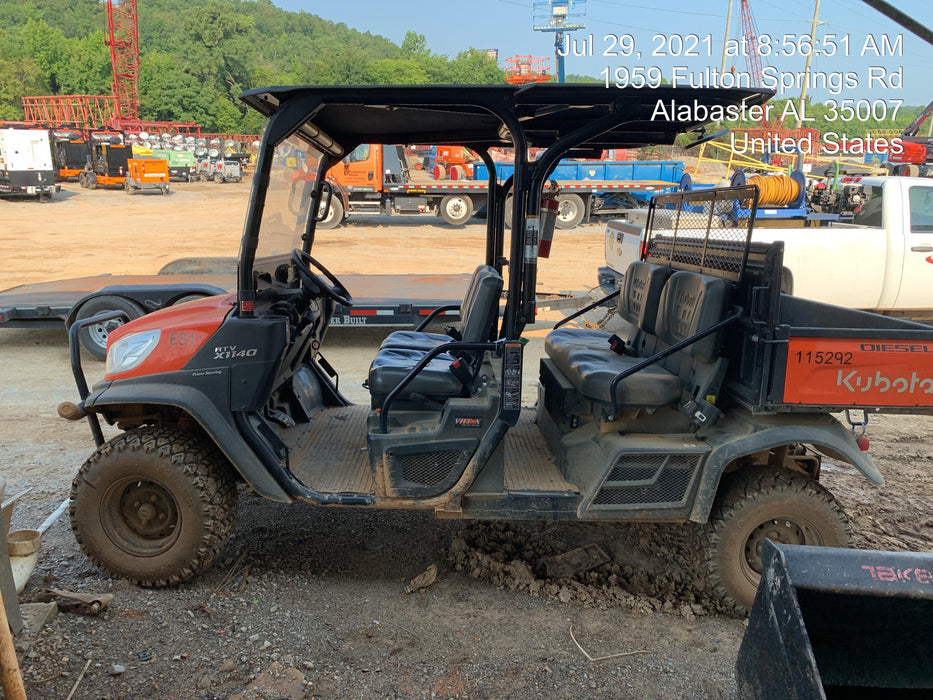 2020 Kubota RTV-X1140WL-H 4 Passenger Cart with Metal Top, windshield, strobe light, harness, and backup alarm