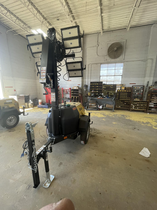 2022 Allmand NLV3GR (4) LED Light Fixture 350W, 23' Vertical Mast, 3kW Prime, Towable, Deep Sea L401, Leveling Jacks, Yanmar T4F 5.8hp