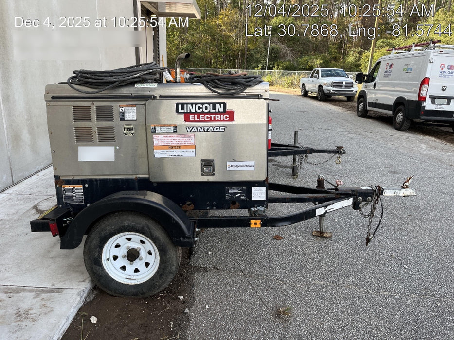 2018 Lincoln Electric Vantage 322 Lincoln Vantage 322 Welder Ready Pak 3 - Vantage 322, Trailer, Fender and light kit, Cable rack