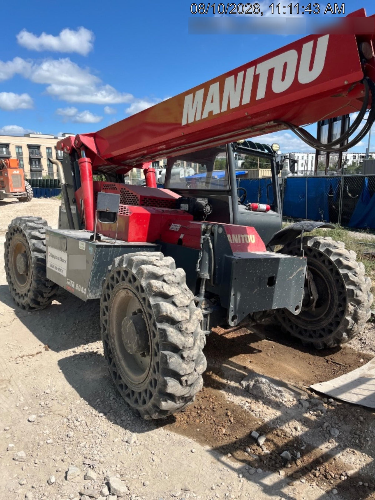 2019 Manitou MTA8044 MTA 8044 - 74 HP T4, Canopy, Worklights/Strobe, Beacon, 66" Carriage, 48" Forks, Solid Tires, Lift Hook, Aux Hydraulics