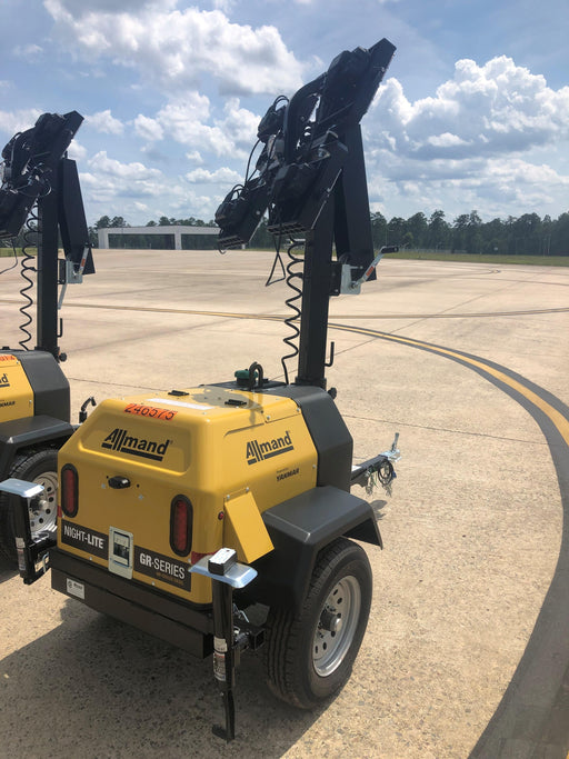 2022 Allmand NLV3GR (4) LED Light Fixture 350W, 23' Vertical Mast, 3kW Prime, Towable