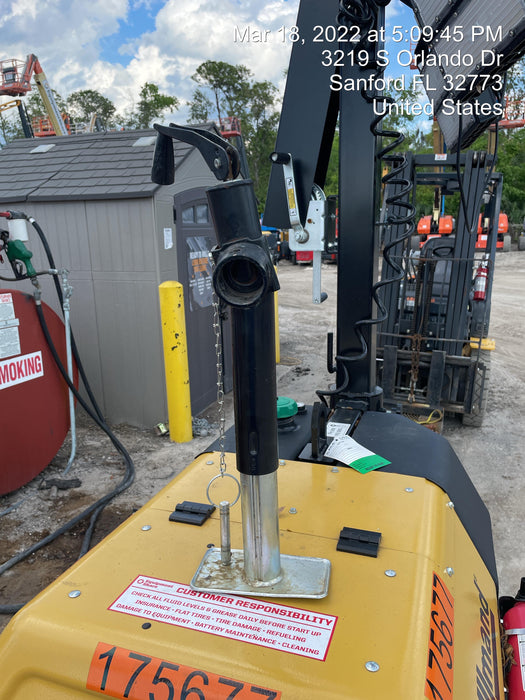 2021 Allmand NLV3GR (4) LED Light Fixture 350W, 23' Vertical Mast, 3kW Prime, Towable, Deep Sea L401, Leveling Jacks, Yanmar T4F 5.8hp