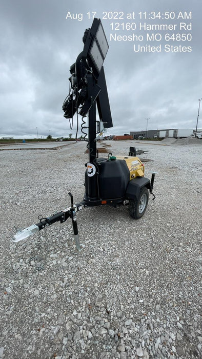 2022 Allmand NLV3GR (4) LED Light Fixture 350W, 23' Vertical Mast, 3kW Prime, Towable, Deep Sea L401, Leveling Jacks, Yanmar T4F 5.8hp