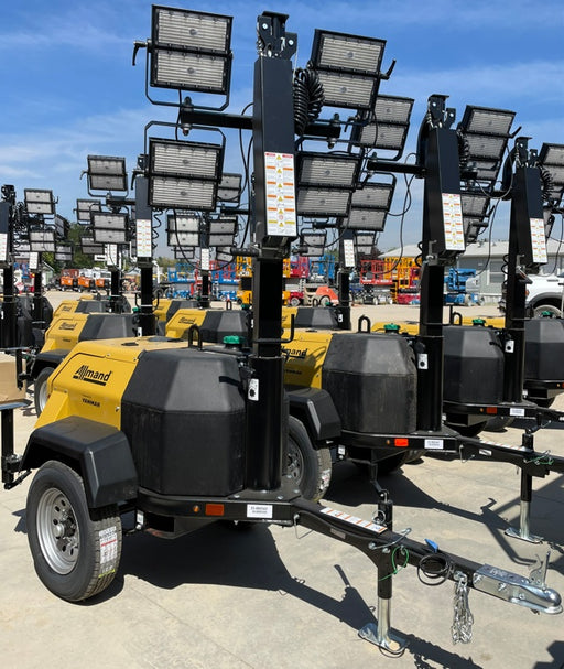 2022 Allmand NLV3GR (4) LED Light Fixture 350W, 23' Vertical Mast, 3kW Prime, Towable, ES Decals, T3