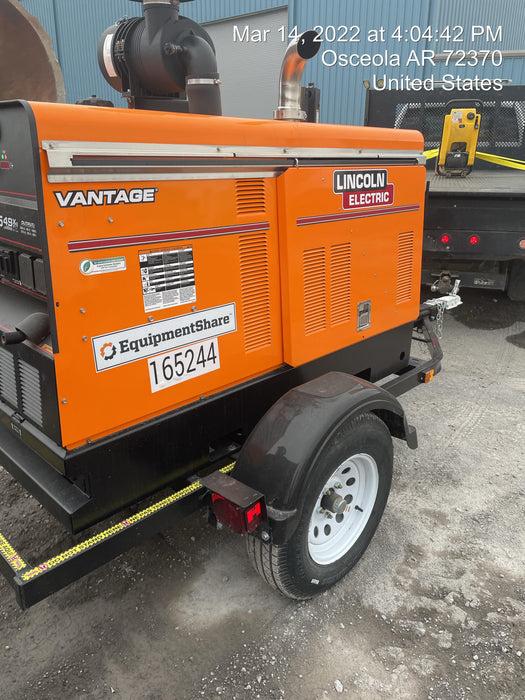2021 Lincoln Electric Vantage 549X Ready Pak 3, ORANGE (includes trailer, cable rack, fender light kit)