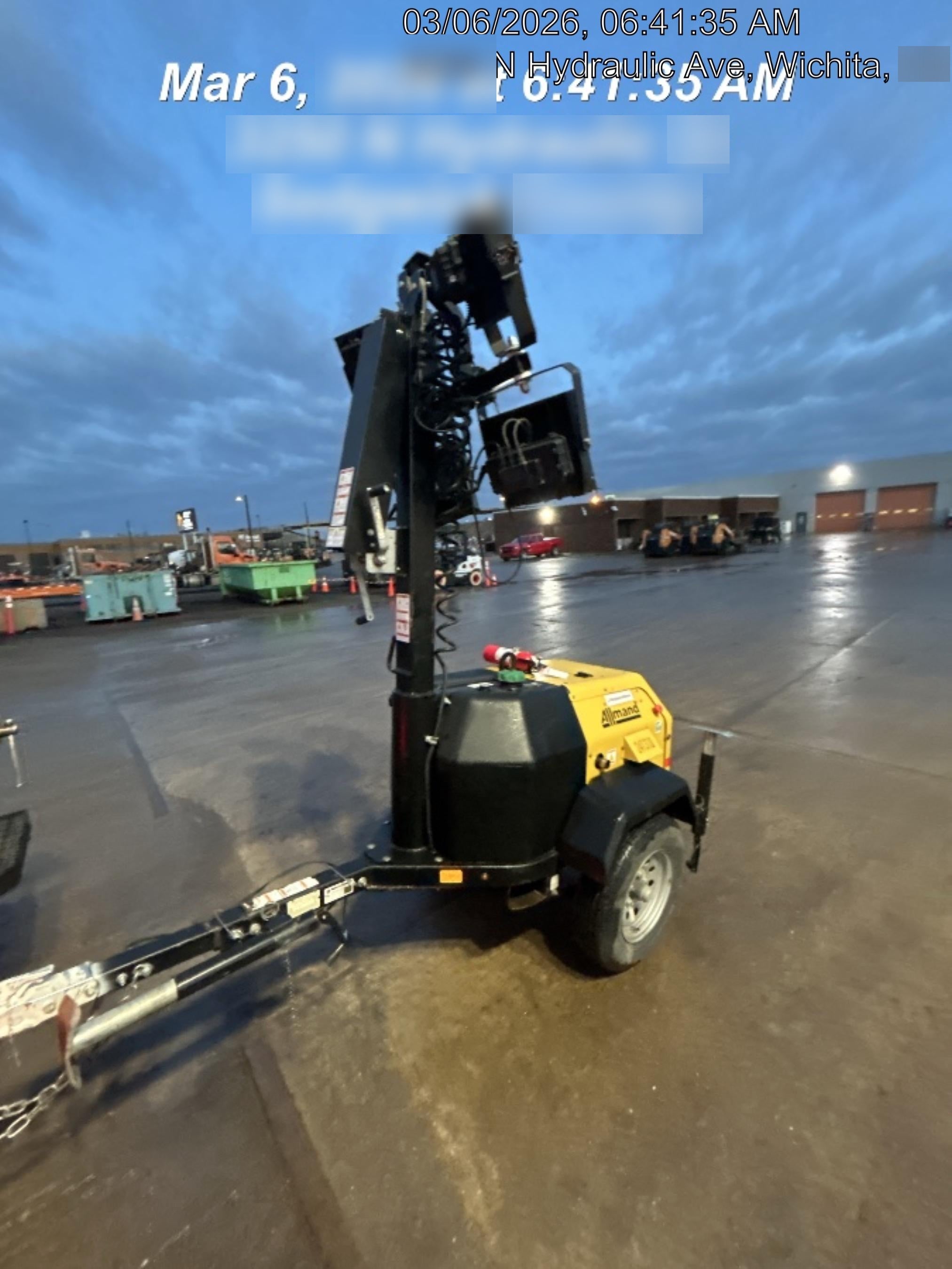 2022 Allmand NLV3GR (4) LED Light Fixture 350W, 23' Vertical Mast, 3kW Prime, Towable, Deep Sea L401, Leveling Jacks, Yanmar T4F 5.8hp