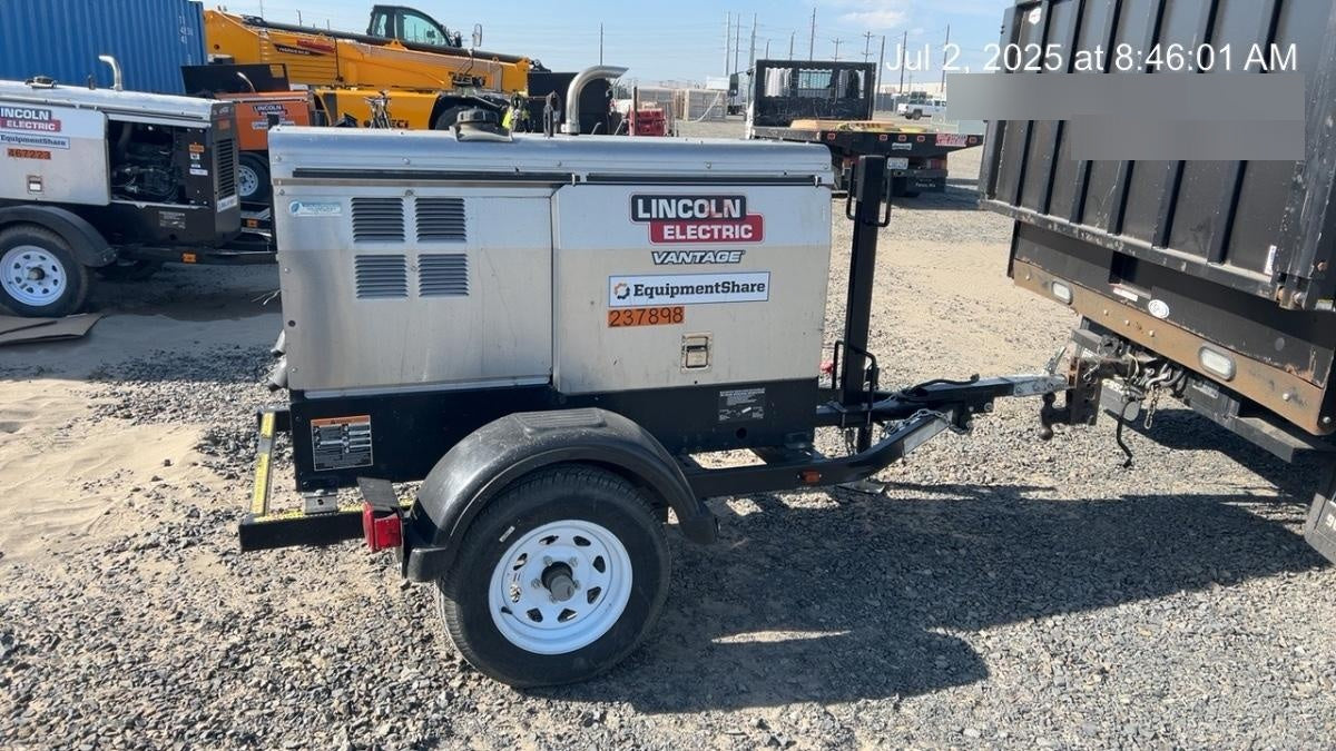 2022 Lincoln Electric Vantage 322 Trlr Mounted, Cable Rack, Light Kit