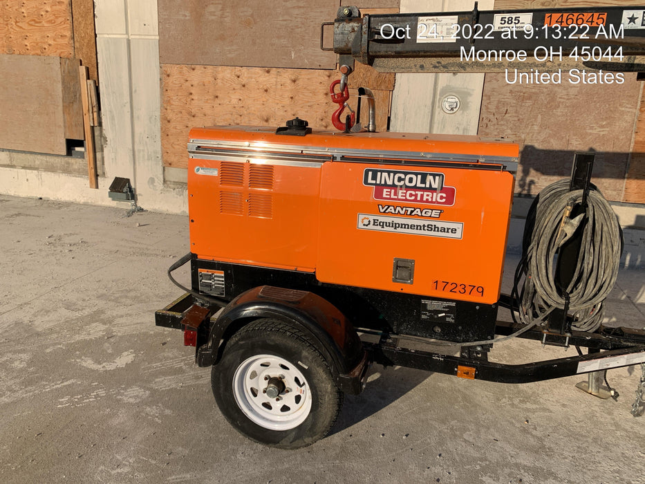 2021 Lincoln Electric Vantage 322 Vantage 322 Ready Pak 3 w/ Decals, ORANGE (includes trailer, cable rack, fender light kit) NO Telematics