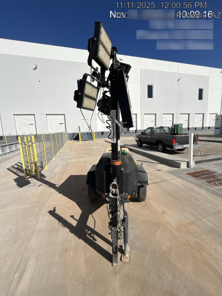 2021 Allmand NLV3GR (4) LED Light Fixture 350W, 23' Vertical Mast, 3kW Prime, Towable, Deep Sea L401, Leveling Jacks, Yanmar T4F 5.8hp