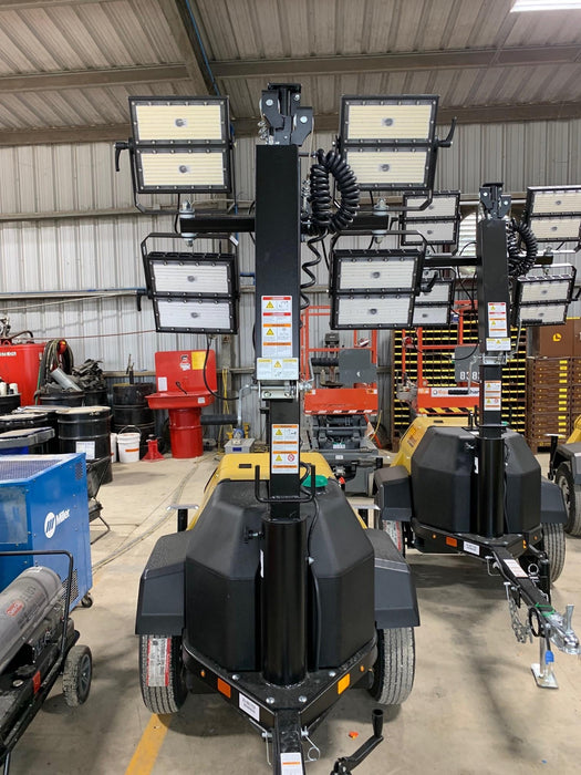 2022 Allmand NLV3GR (4) LED Light Fixture 350W, 23' Vertical Mast, 3kW Prime, Towable, Deep Sea L401, Leveling Jacks, Yanmar T4F 5.8hp