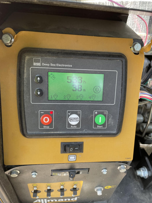 2021 Allmand NLV3GR (4) LED Light Fixture 350W, 23' Vertical Mast, 3kW Prime, Towable, Deep Sea L401, Leveling Jacks, Yanmar T4F 5.8hp