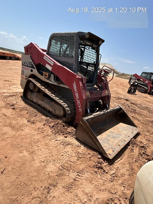 2019 Takeuchi TL12V2C ROPS/FOPS Cab, Heat/AC, Defroster, Rubber Tracks, Back-up Alarm, Front & Rear Working Lights, Auxiliary Hydraulics, Two-Speed Travel, Electronic Monitoring System, Hydraulic Universal Quick Hitch w/80" HD Smooth Dirt Bucket with Bolt-on Edge, 24.0 cu ft. Capacity