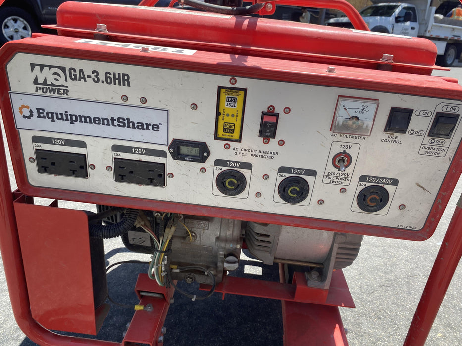 2021 Multiquip GA36HR Gen 3.6kW Honda GX240 GFCI