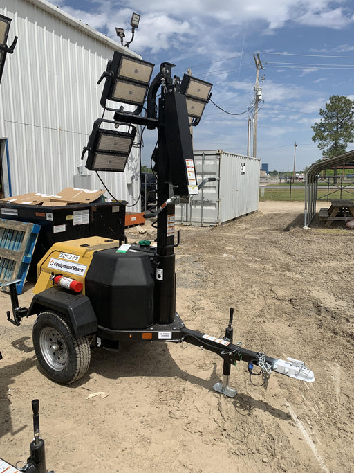 2022 Allmand NLV3GR (4) LED Light Fixture 350W, 23' Vertical Mast, 3kW Prime, Towable, Deep Sea L401, Leveling Jacks, Yanmar T4F 5.8hp