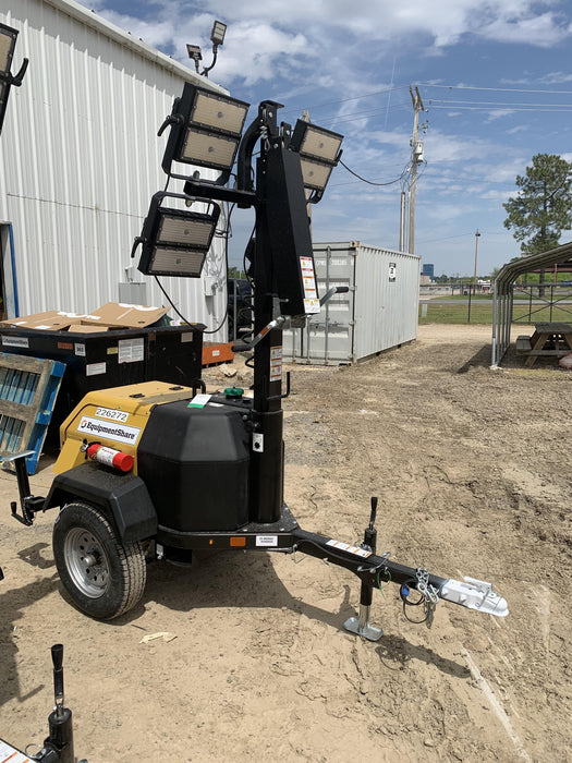 2022 Allmand NLV3GR (4) LED Light Fixture 350W, 23' Vertical Mast, 3kW Prime, Towable, Deep Sea L401, Leveling Jacks, Yanmar T4F 5.8hp