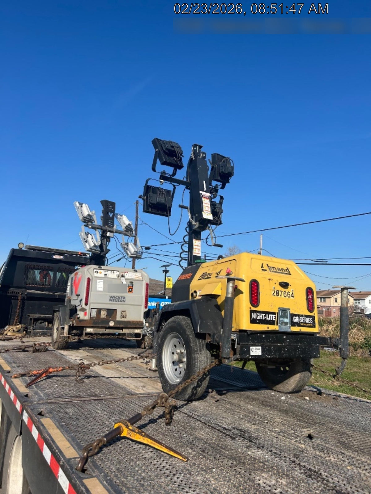 2022 Allmand NLV3GR (4) LED Light Fixture 350W, 23' Vertical Mast, 3kW Prime, Towable, Deep Sea L401, Leveling Jacks, Yanmar T4F 5.8hp