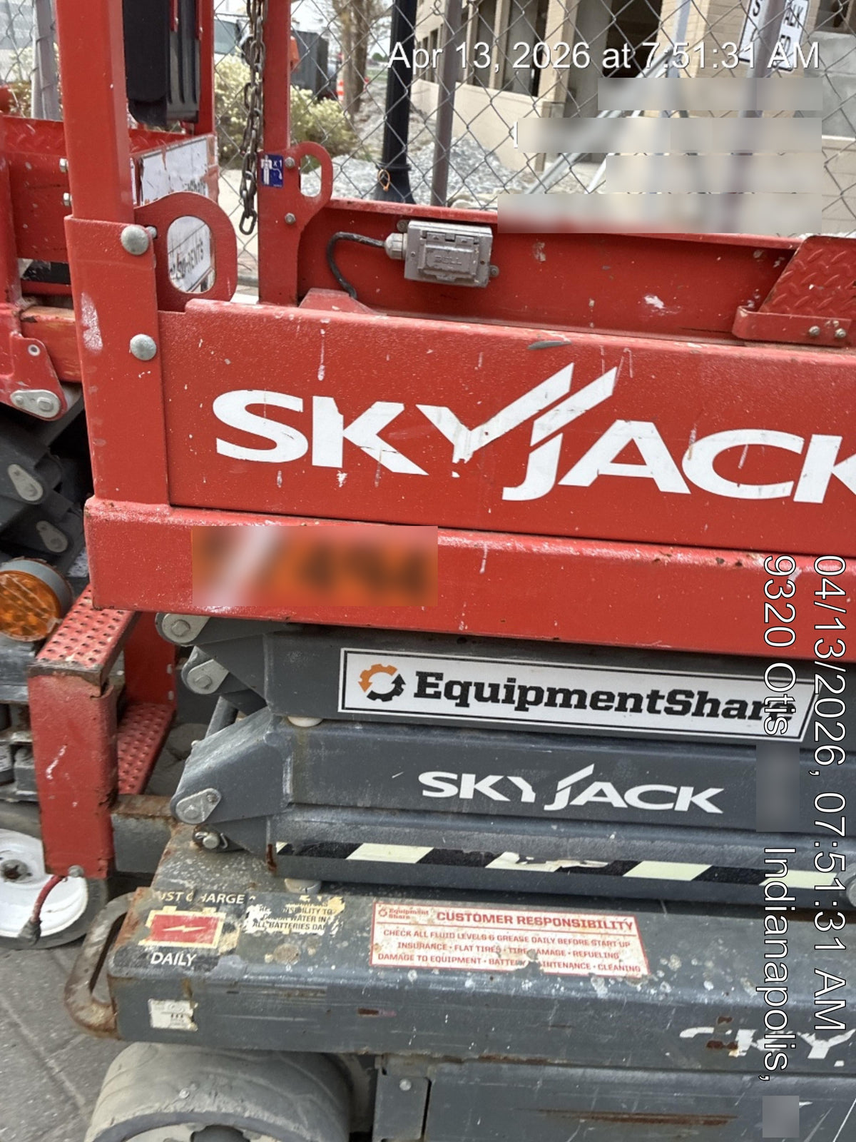 2017 Skyjack SJIII-3219 Standard Rental Specs