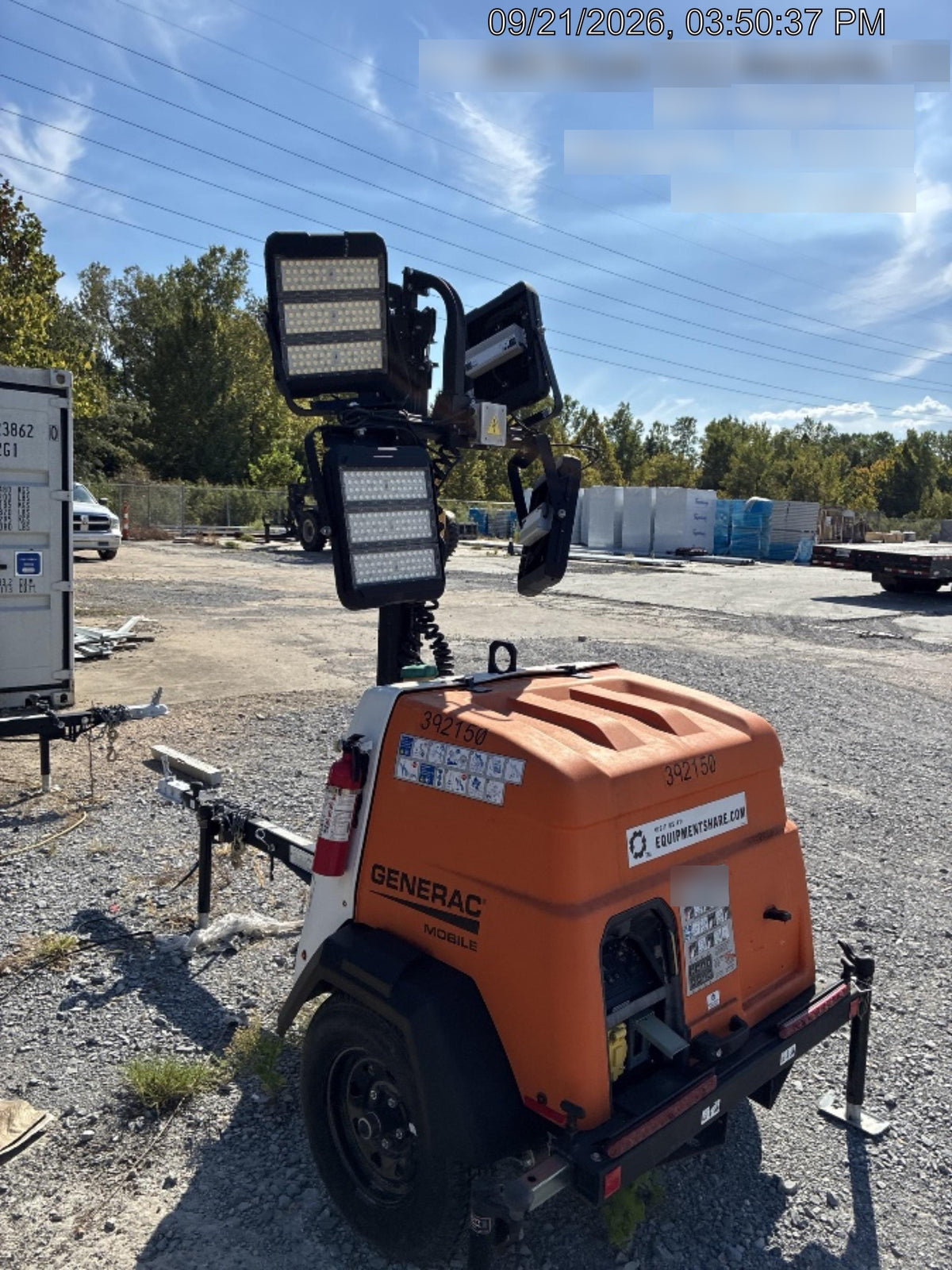 2024 Generac MLT2 Diesel, Flex Switch 120V Input, Powerzone Controller, 
(4) 320W LED Lights, 4kW Generator, 39.9 Gal Fuel Tank, 2" Ball, T3