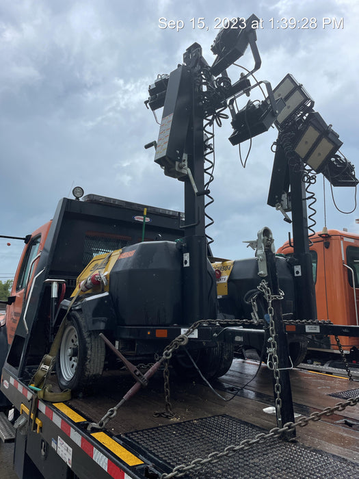 2022 Allmand NLV3GR (4) LED Light Fixture 350W, 23' Vertical Mast, 3kW Prime, Towable, ES Decals, T3