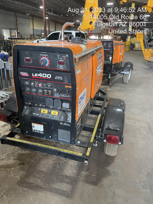 2023 Lincoln Electric LE400 Kubota V1505, Trlr, Cable Rack, Light Kit, ES Decals, T3