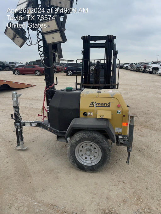 2022 Allmand NLV3GR (4) LED Light Fixture 350W, 23' Vertical Mast, 3kW Prime, Towable, ES Decals, T3