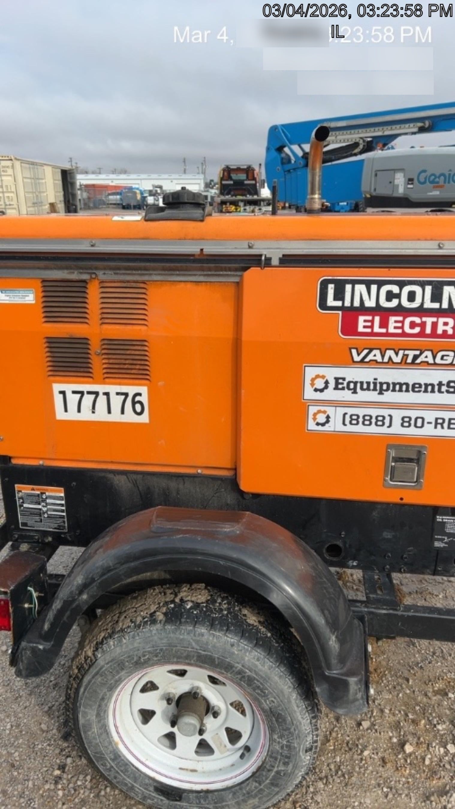 2021 Lincoln Electric Vantage 322 Vantage 322 Ready Pak 3 w/ Decals, ORANGE (includes trailer, cable rack, fender light kit) NO Telematics