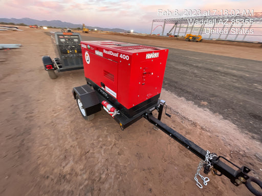 2022 Shindaiwa DGW400MDL Kubota D902 Engine, 23 HP, Dual Op Welder, Wire, Arc, Droop Stick, Tig, and CC Stick Functionality, Simulphase, 3 Phase and 1 Phase Gen Output, Single Axle NB Trlr, Slr Trckl Chrg 12V 12W, Fire Ext