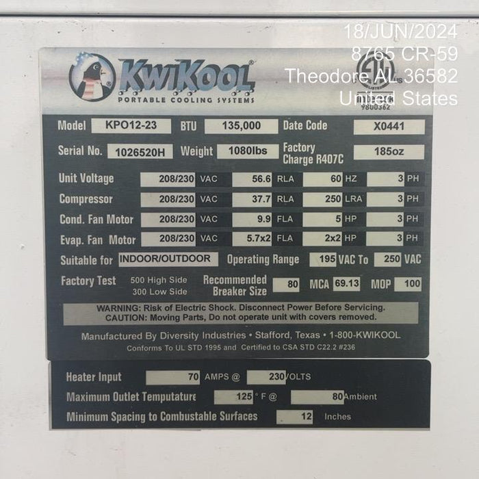 2023 KWIKOOL KPO12-23H