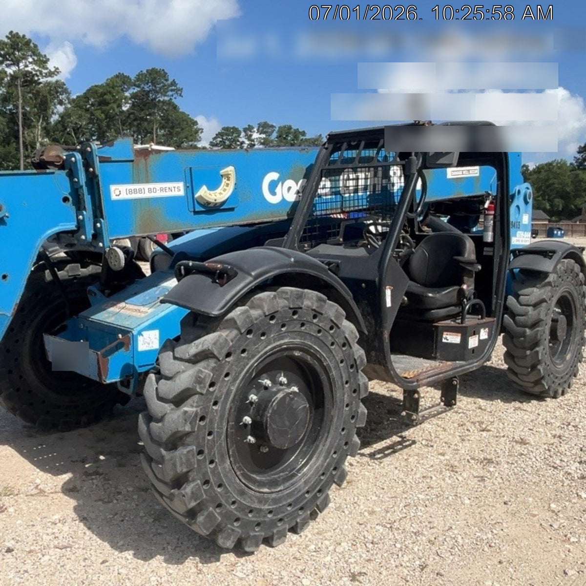 2018 Genie GTH-844 Genie GTH-844 w/ROPS, Work Lights, Solid Tires, RH Cab Mesh, Beacon, 60" Carriage and Forks