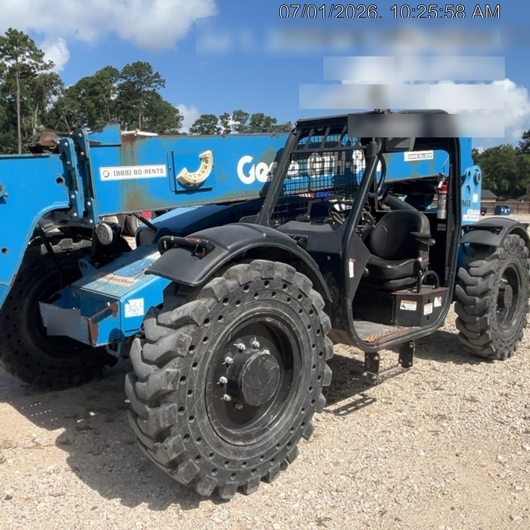 2018 Genie GTH-844 Genie GTH-844 w/ROPS, Work Lights, Solid Tires, RH Cab Mesh, Beacon, 60" Carriage and Forks