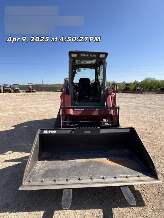 2019 Takeuchi TL8 Cab, Heat/AC, Defroster, 15" Wide Rubber Tracks, Back-up Alarm, Front & Rear Working Lights, Auxiliary Hydraulics, Two-Speed Travel, Electronic Monitoring System, Hydraulic Universal Quick Hitch 76" HD Dirt Bucket with 8 Teeth, 20.3 cubic feet Capacity