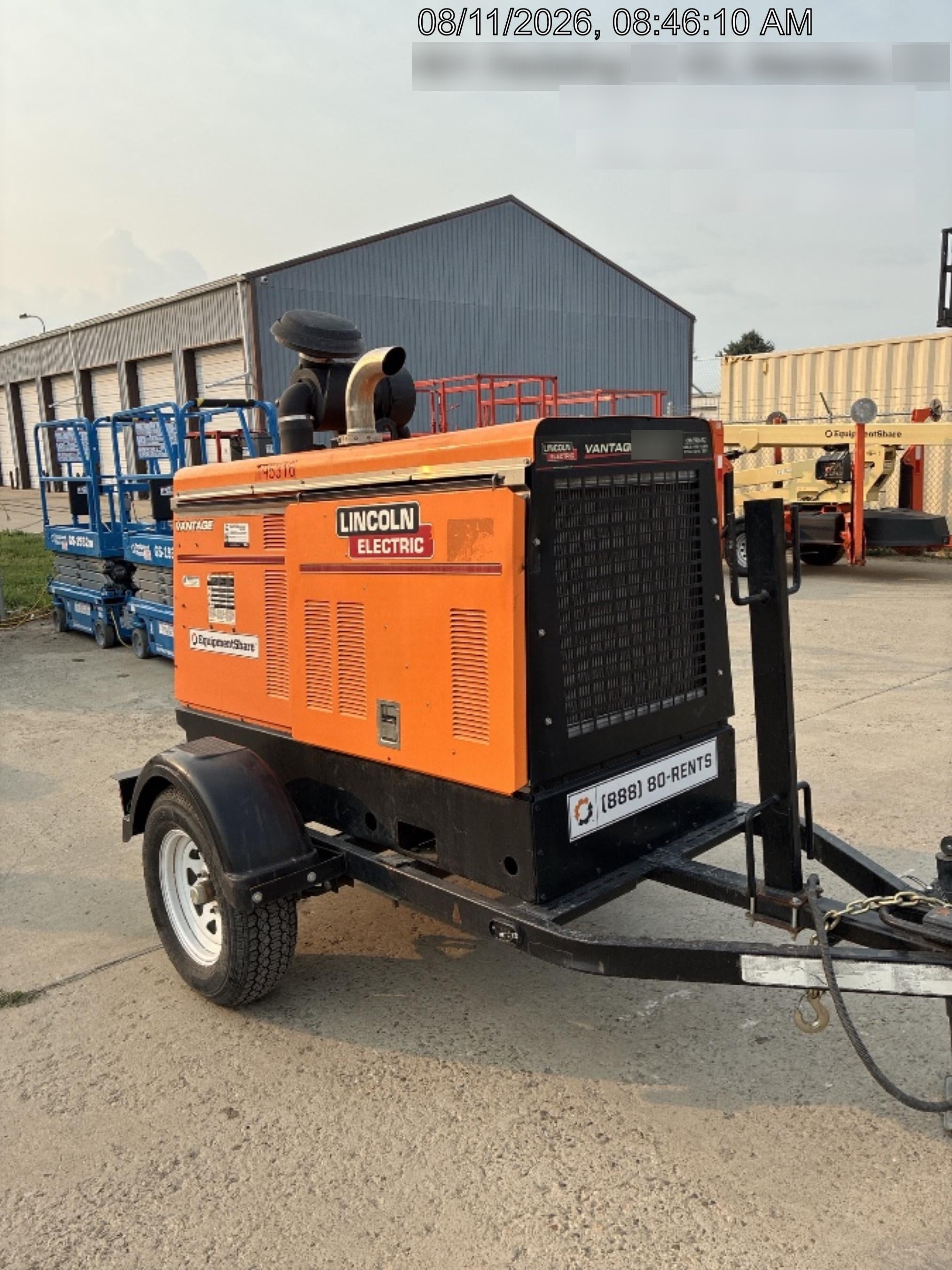 2021 Lincoln Electric Vantage 549X Ready Pak 3, ORANGE (includes trailer, cable rack, fender light kit)