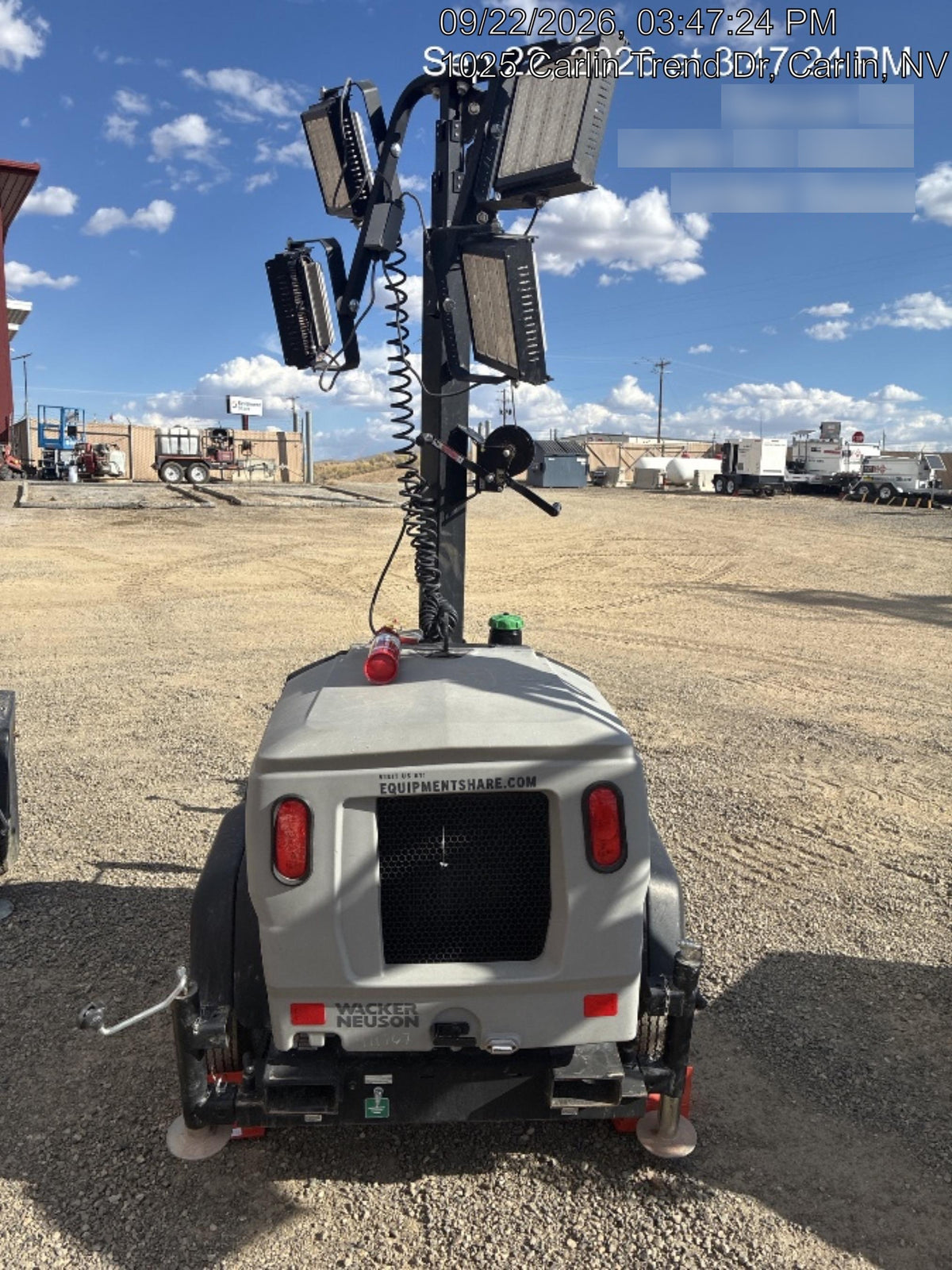 2024 Wacker Neuson LTT4 Diesel, Kohler KDW702, Deep Sea Controller, Auto Start, LED 320W, Bypass Outlet, T3