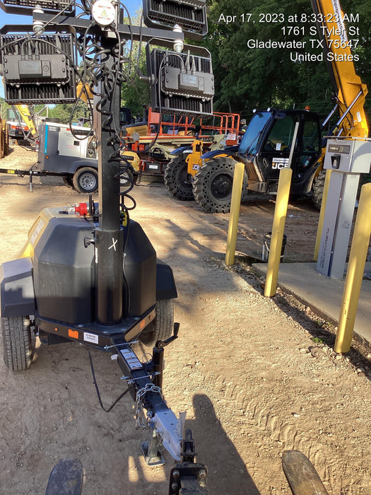 2022 Allmand NLV3GR (4) LED Light Fixture 350W, 23' Vertical Mast, 3kW Prime, Towable, Deep Sea L401, Leveling Jacks, Yanmar T4F 5.8hp