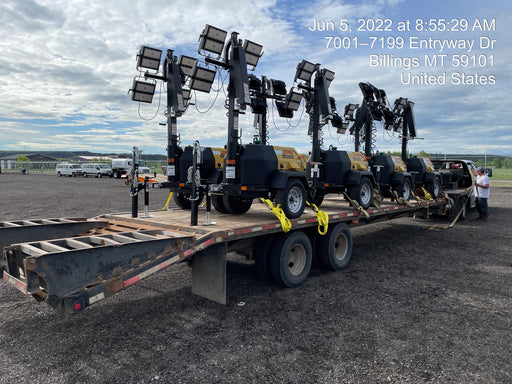 2022 Allmand NLV3GR (4) LED Light Fixture 350W, 23' Vertical Mast, 3kW Prime, Towable, Deep Sea L401, Leveling Jacks, Yanmar T4F 5.8hp