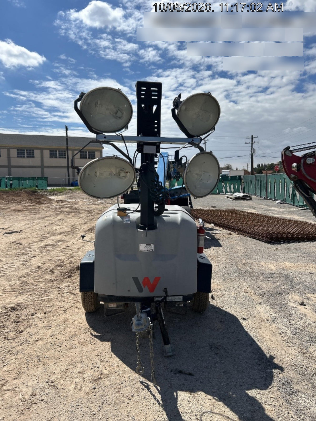 2019 Wacker Neuson LTV6L-MH Mobile Light Tower w/Fuel Level Sensor Installed