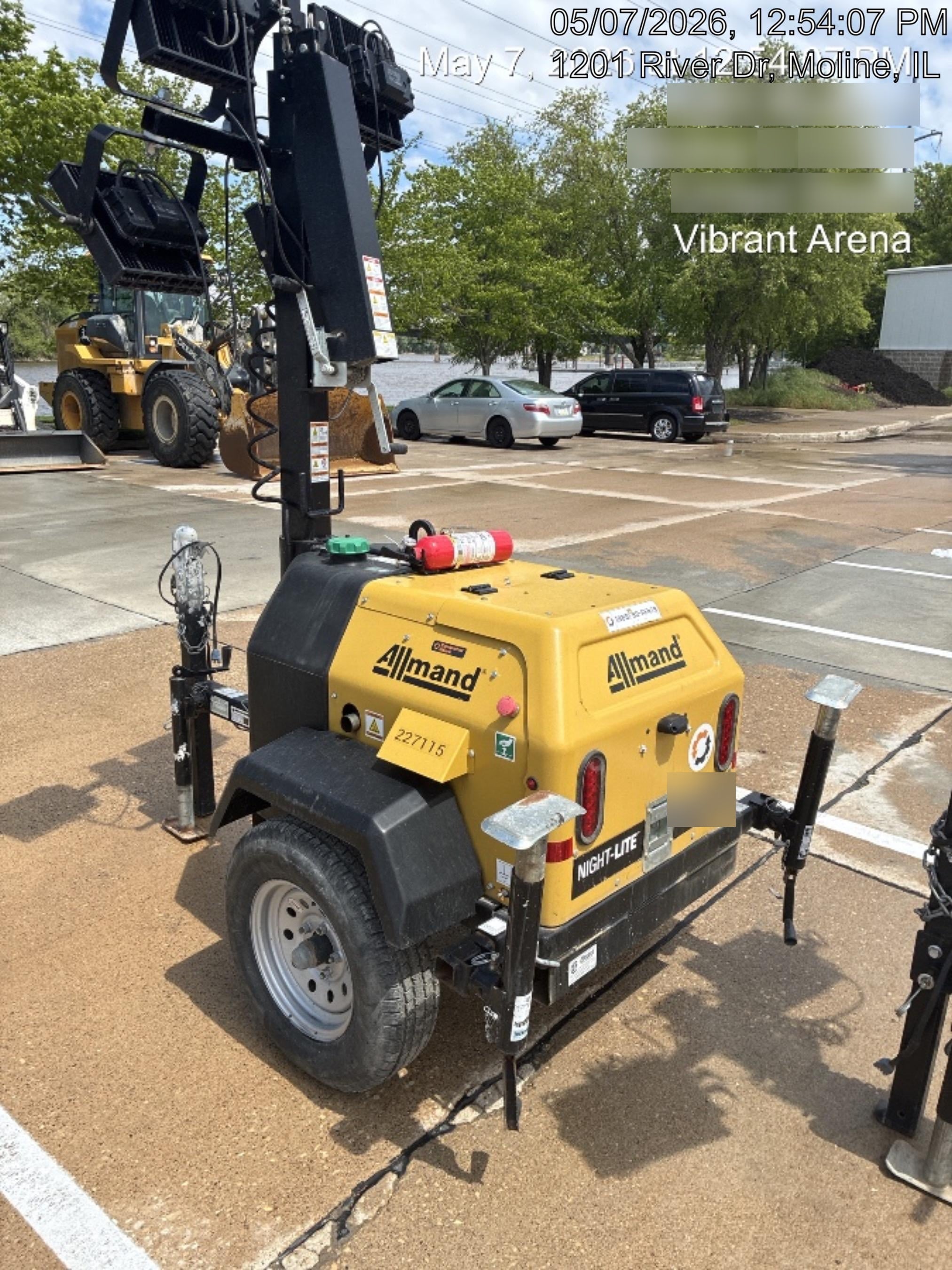 2022 Allmand NLV3GR (4) LED Light Fixture 350W, 23' Vertical Mast, 3kW Prime, Towable, Deep Sea L401, Leveling Jacks, Yanmar T4F 5.8hp