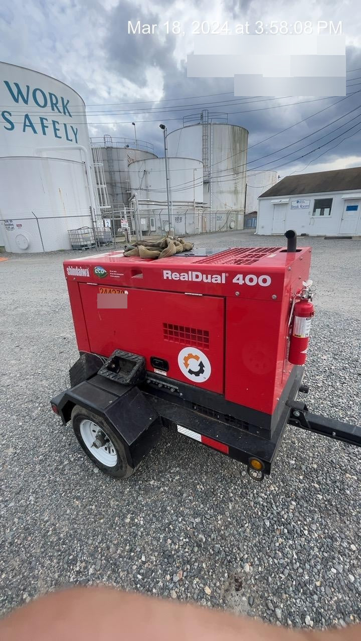 2022 Shindaiwa DGW400MDL Kubota D902 Engine, 23 HP, Dual Op Welder, Wire, Arc, Droop Stick, Tig, and CC Stick Functionality, Simulphase, 3 Phase and 1 Phase Gen Output, Single Axle NB Trlr, Slr Trckl Chrg 12V 12W, Fire Ext