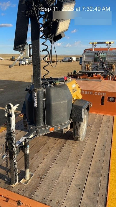 2022 Allmand NLV3GR (4) LED Light Fixture 350W, 23' Vertical Mast, 3kW Prime, Towable, Deep Sea L401, Leveling Jacks, Yanmar T4F 5.8hp