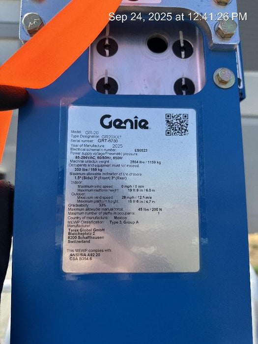 2025 GENIE GR-20