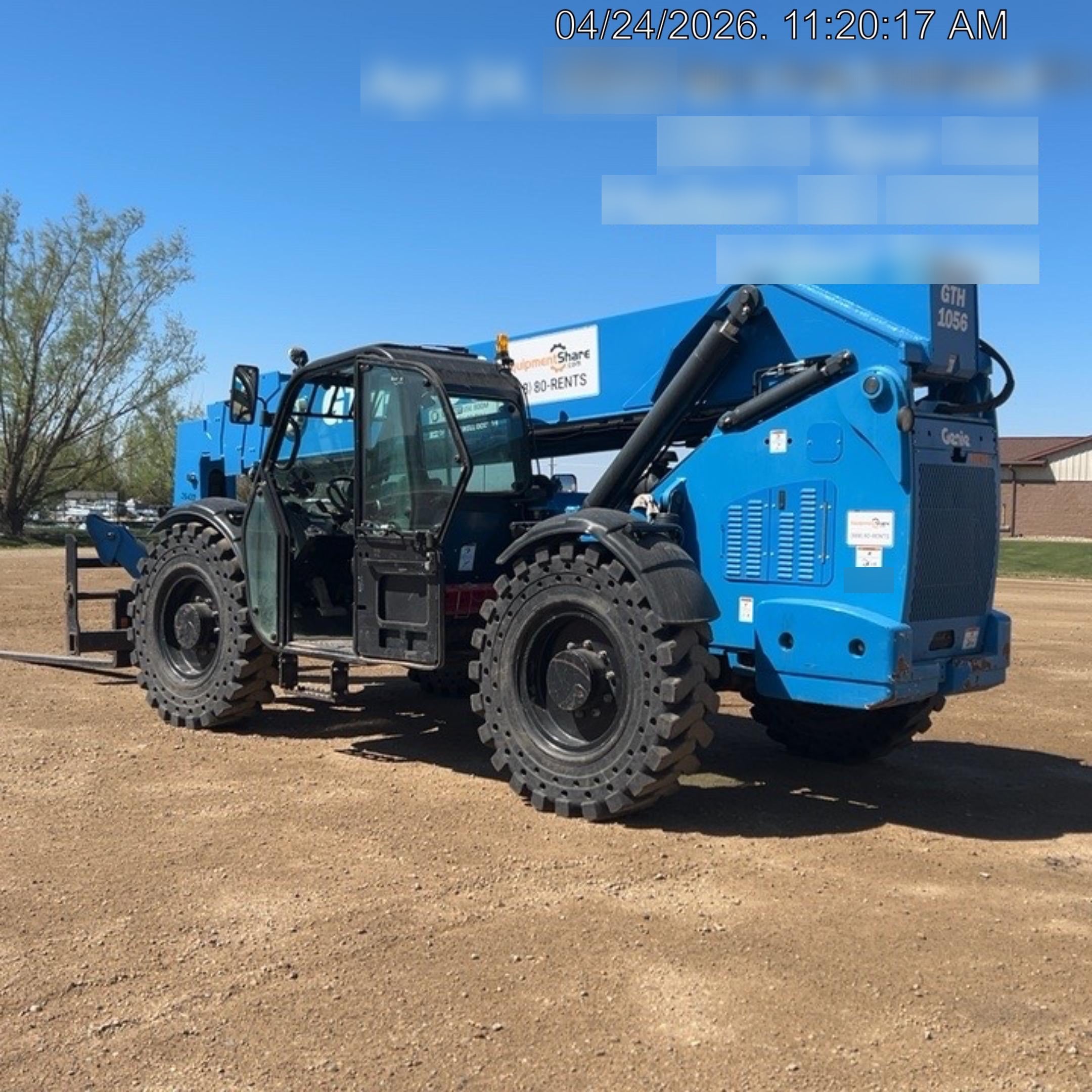 2019 Genie GTH-1056 Cab/Heat/AC, Solid RT Tires, LED Work Lights, Beacon 60" QA Carriage, 60" Forks